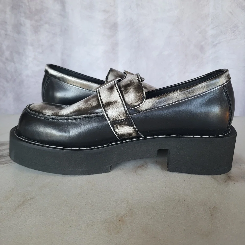 GCDS Clarks Split Toe Monk Strap Platform Loafers SAMPLE Men's Size 7.5 Black